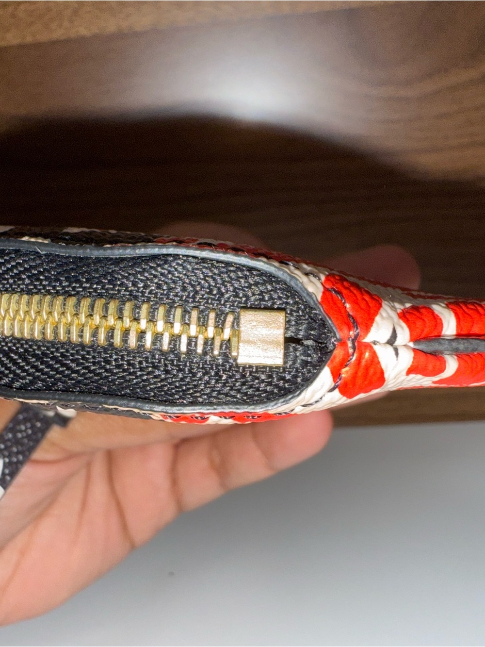 Louis Vuitton Red, Black & White Round Coin Purse - Picture 5 of 6